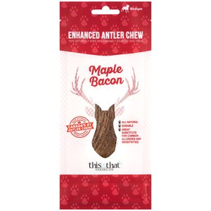 this and that Canine Company North Country Natural Shed Maple Bacon Enhanced Split Elk Antler Chew Dog Treat, Small