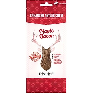this and that Canine Company North Country Natural Shed Maple Bacon Enhanced Split Elk Antler Chew Dog Treat, X-Large