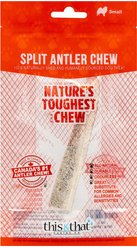 this and that Canine Company North Country Natural Shed Premium Split Elk Antler Chew Dog Treat, Small