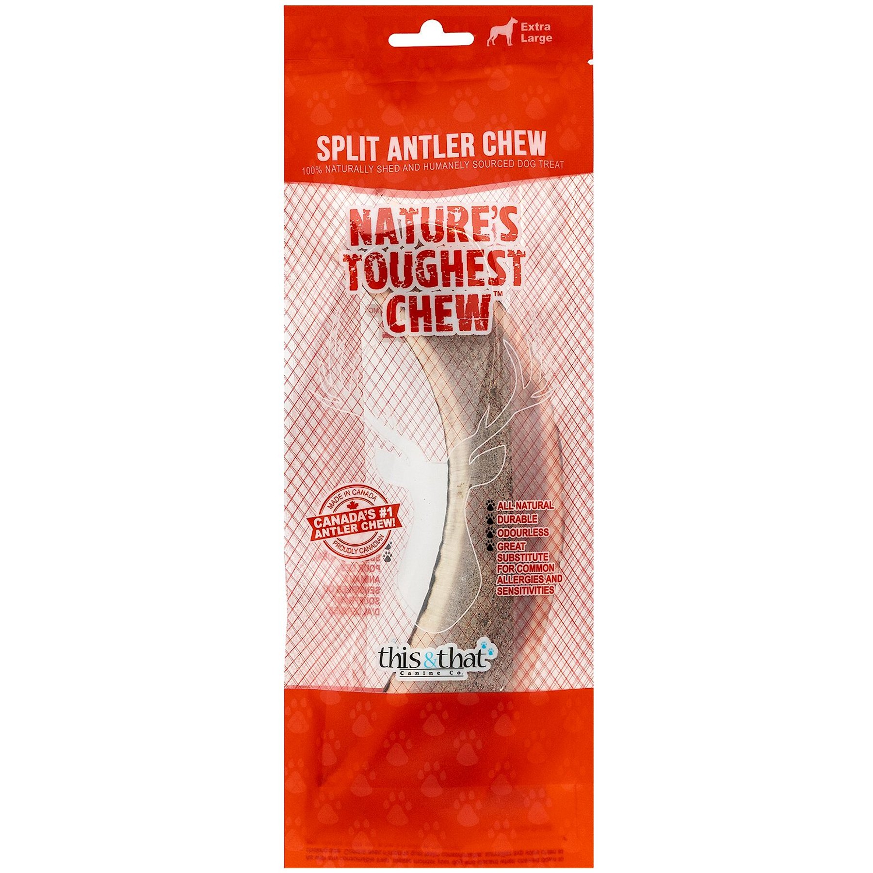 this and that Canine Company North Country Natural Shed Premium Split Elk Antler Chew Dog Treat, X-Large
