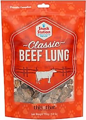 this and that Canine Company Snack Station Beef Lung Single Ingredient High Protein Dehydrated Dog Treats, 5.3-oz bag