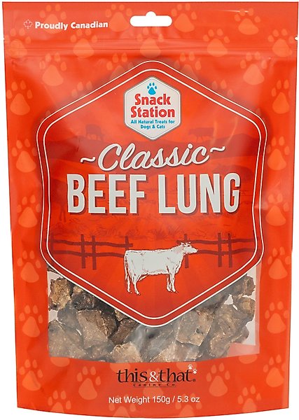 this and that Canine Company Snack Station Beef Lung Single Ingredient High Protein Dehydrated Dog Treats