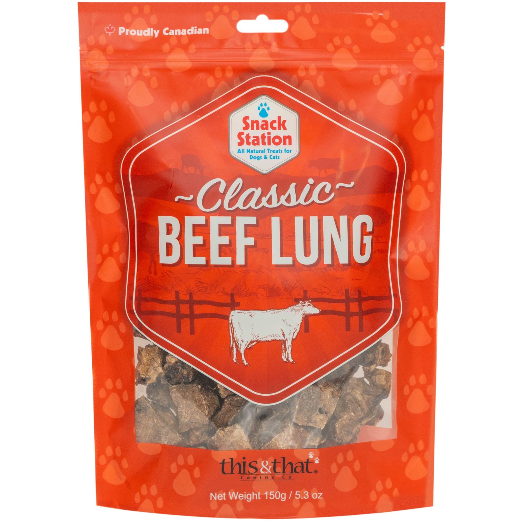 this and that Canine Company Snack Station Beef Lung Single Ingredient High Protein Dehydrated Dog Treats, 5.3-oz bag