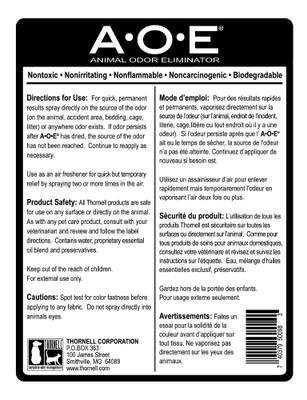 Show full view: Thornell A.O.E Animal Odor Eliminator Spray, 8-fl oz bottle slide 2 of 2