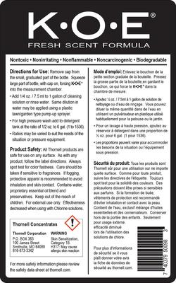 Show full view: Thornell K.O.E. Kennel Odor Eliminator Concentrate Fresh Scent, 16-fl oz bottle slide 3 of 5