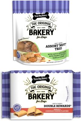 Show full view: Three Dog Bakery Assortmutt & Double Rewards Variety Pack Soft Dog Treats, 58-oz pack slide 1 of 8