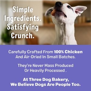 Three Dog Bakery Bark'N Crunch! Chicken Chips Dehydrated Dog Treats, 8-oz bag