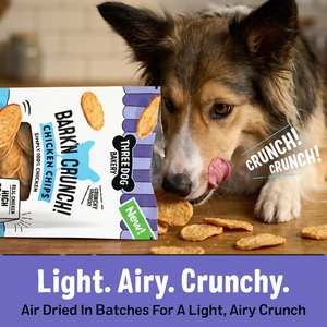 Three Dog Bakery Bark'N Crunch! Chicken Chips Dehydrated Dog Treats, 8-oz bag