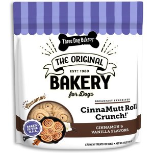 Three Dog Bakery Cinnamutt Roll Crunch Dog Treats, 25-oz bag