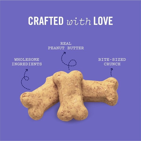 Three Dog Bakery Itty Bitty Bones with Peanut Butter Crunchy Dog Treats, 32-oz bag
