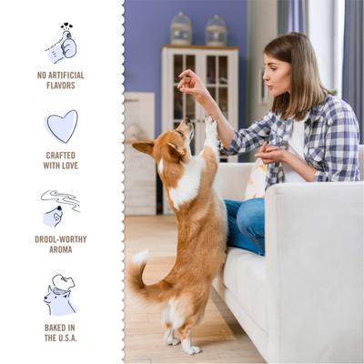 Show full view: Three Dog Bakery Lick'n Crunch Golden & Peanut Butter Sandwich Cookies Dog Treats, 13-oz box slide 5 of 9