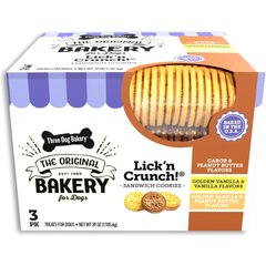 Three Dog Bakery Lick'n Crunch Vanilla, Carob & Peanut Butter Dog Treats, 39-oz box, 3 pack