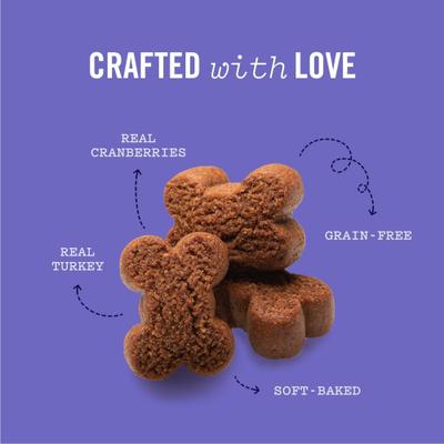 Show full view: Three Dog Bakery Savory Woofers Grain-Free Turkey & Cranberry Dog Treats, 25-oz bag slide 4 of 8