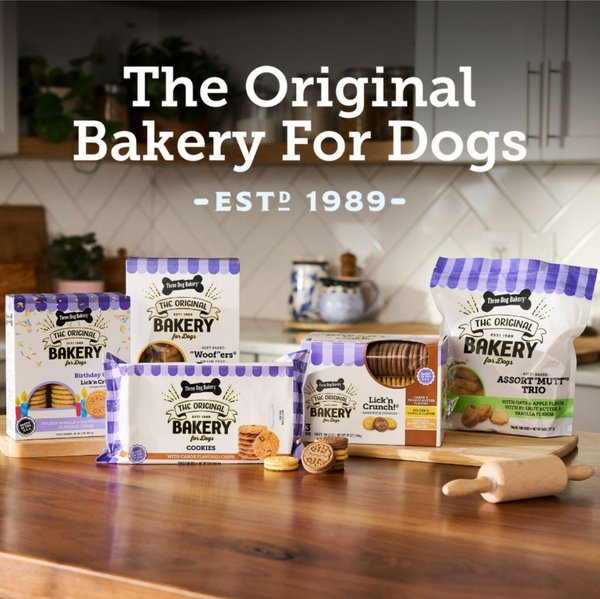 Three Dog Bakery Snacks Jar Pet-zel Bites & Woofers Variety Pack Dog Treats, 49-oz pack