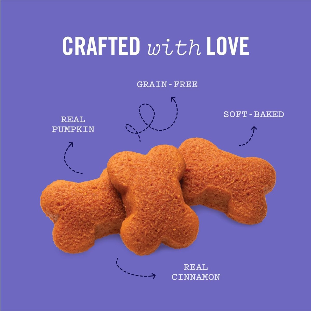 Three Dog Bakery Soft Baked Woofers Grain-Free Pumpkin Dog Treats