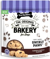 Three Dog Bakery Swirly Paws Carob & Vanilla Soft & Chewy Dog Treats, 20-oz bag