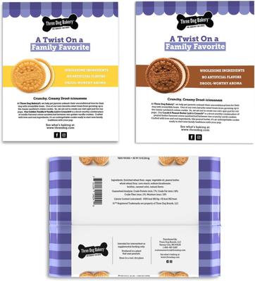 Show full view: Three Dog Bakery Variety Pack Sandwich Cookie Dog Treats, 37.8-oz pack slide 3 of 7