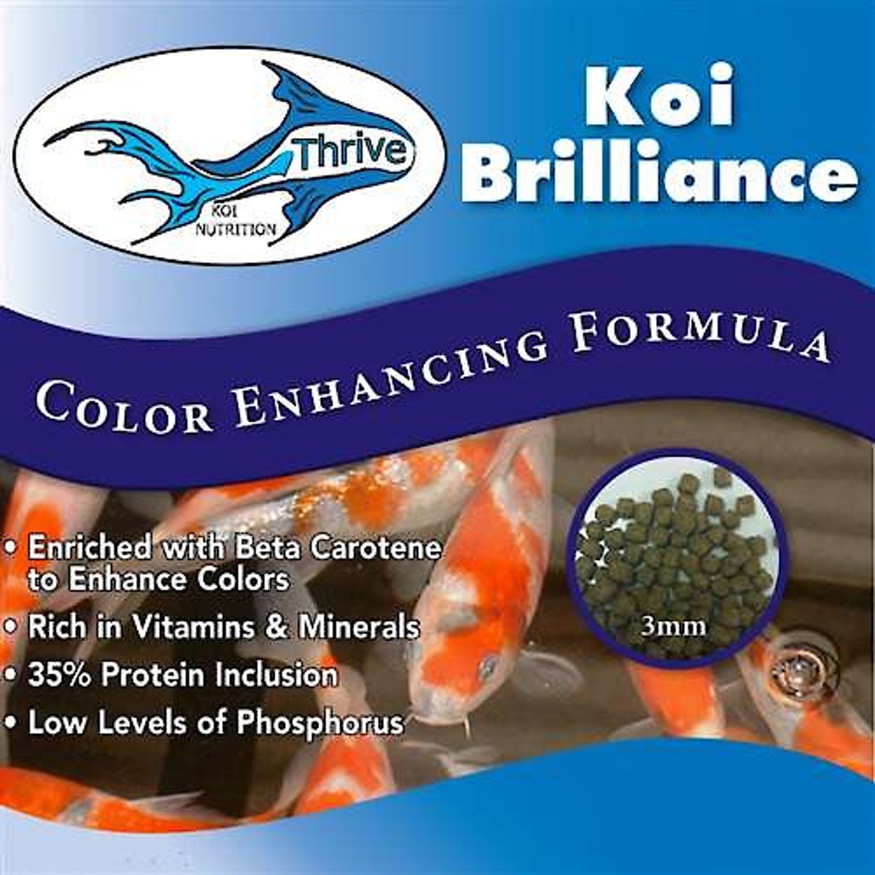 Thrive Koi Food Brilliance Color Enhancing Formula Koi Fish Food, 50-lb bag