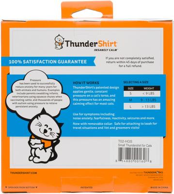 Show full view: ThunderShirt Anxiety Vest for Cats, Heather Grey, Small slide 5 of 8