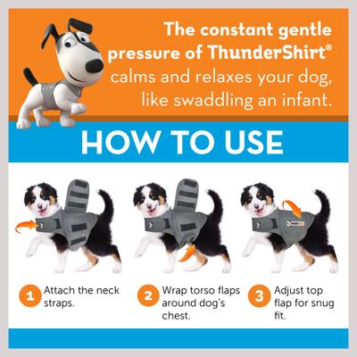 Show full view: ThunderShirt Classic Anxiety & Calming Vest for Dogs, Heather Grey, Medium slide 6 of 13