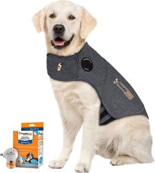 ThunderShirt Classic Anxiety & Calming Vest, Heather Grey, X-Large + ThunderEase Diffuser for Dogs
