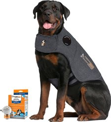 ThunderShirt Classic Anxiety & Calming Vest, Heather Grey, XX-Large + ThunderEase Diffuser for Dogs