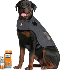 ThunderShirt Classic Anxiety & Calming Vest, Heather Grey, XX-Large + ThunderEase Pheromone Spray for Dogs