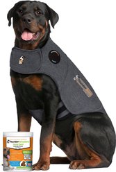 ThunderShirt Classic Anxiety & Calming Vest, Heather Grey, XX-Large + ThunderWunders Hemp Dog Chews