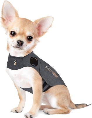 Show full view: ThunderShirt Classic Anxiety & Calming Vest, Heather Grey, XX-Small + ThunderWunders Hemp Dog Chews slide 2 of 10