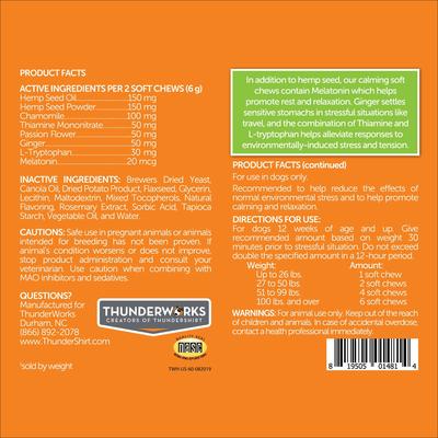 Show full view: ThunderShirt Classic Anxiety & Calming Vest, Heather Grey, XX-Small + ThunderWunders Hemp Dog Chews slide 7 of 10