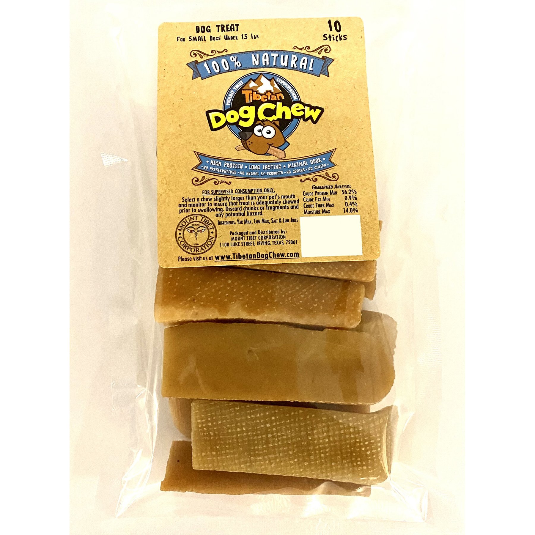 Tibetan Dog Chew Small Breed Grain-Free Sticks Dog Treats, 10 count