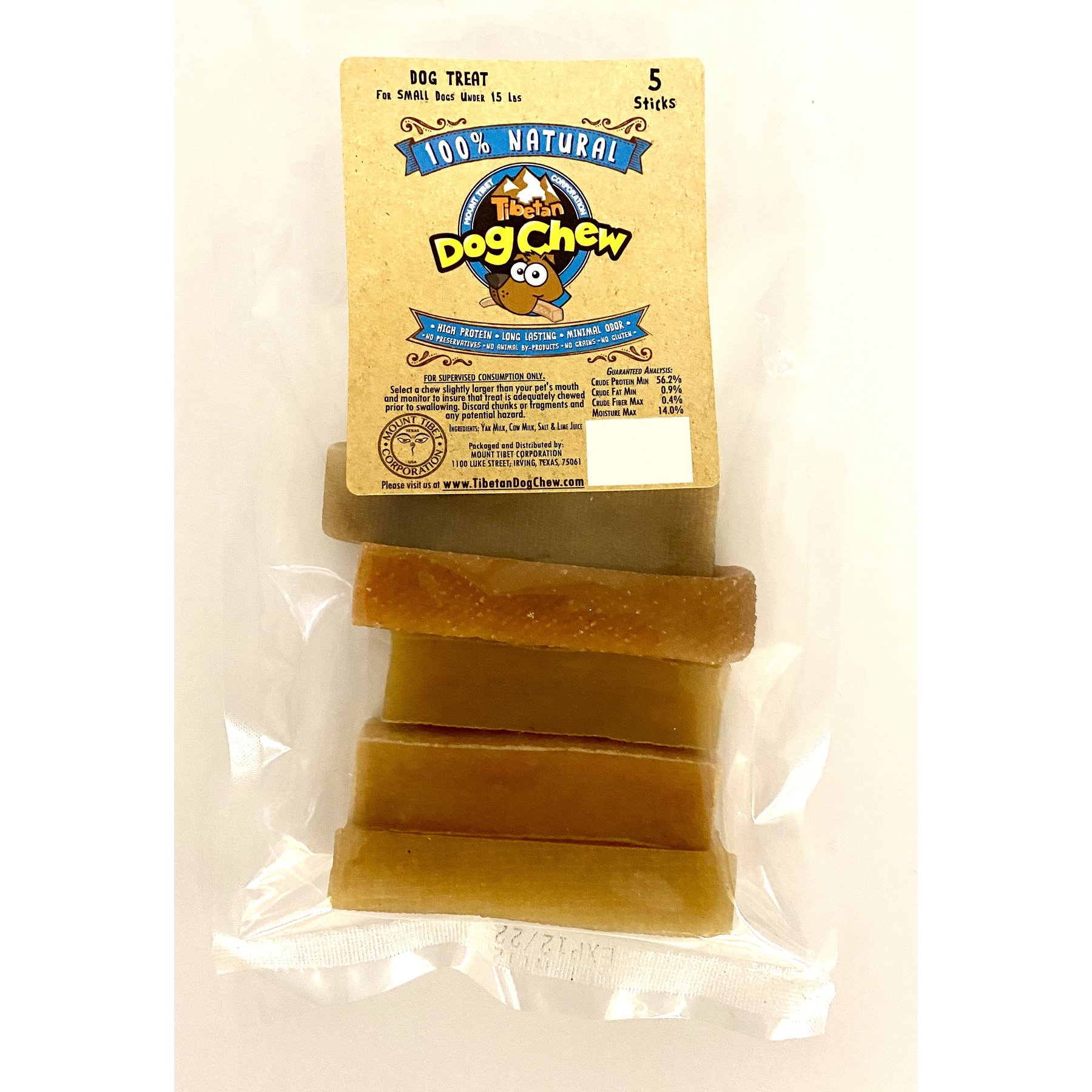 Tibetan Dog Chew Small Breed Grain-Free Sticks Dog Treats, 5 count