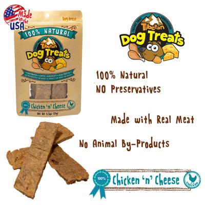 Show full view: Tibetan Dog Treats Chicken 'n' Cheese Grain-Free Dehydrated Dog Treats, 3.5-oz pouch slide 5 of 8