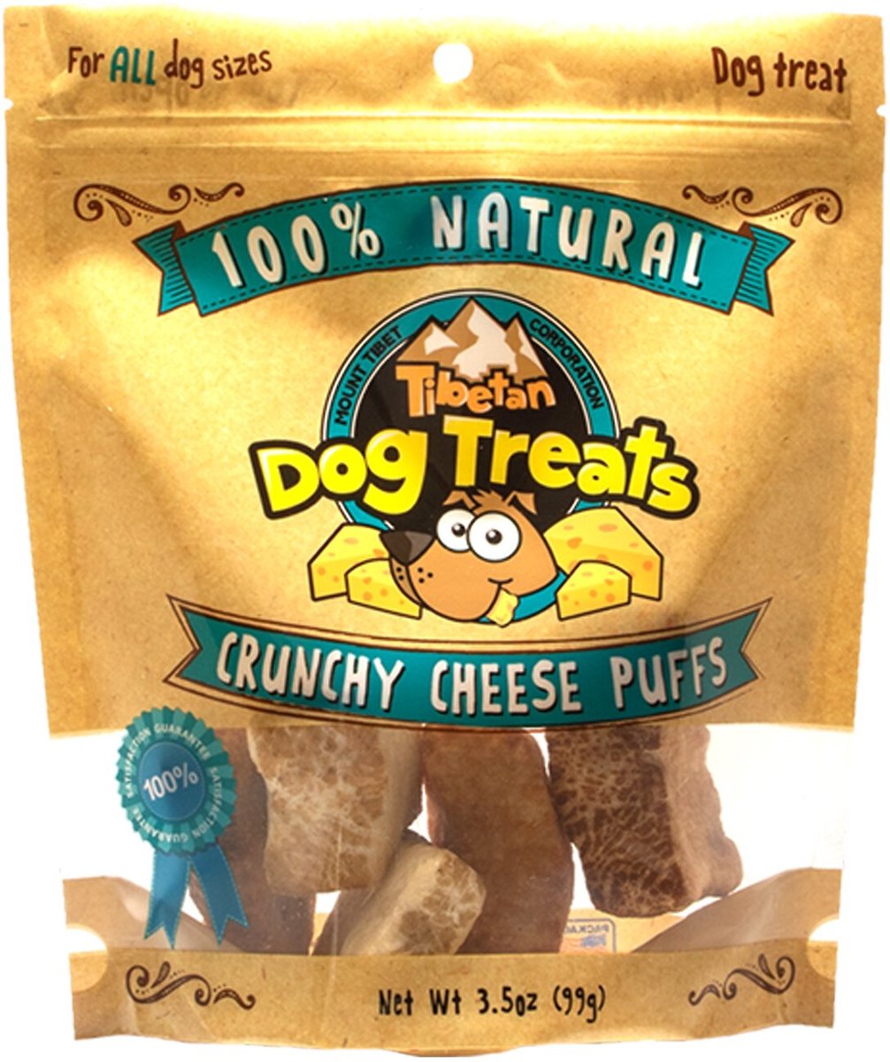 Tibetan Dog Treats Crunchy Cheese Puffs Grain-Free Dog Treats, 3.5-oz pouch
