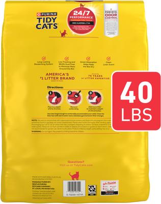 Show full view: Tidy Cats 24/7 Performance Scented Non-Clumping Clay Cat Litter, 40-lb bag, bundle of 4 slide 4 of 12