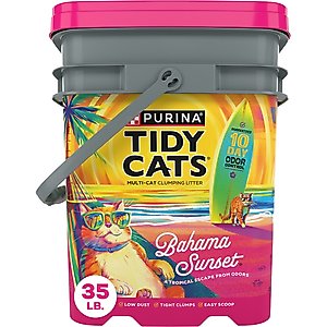 Tidy Cats Bahama Sunset Odor Control Formula Scented Clumping Cat Litter, 35-lb pail
