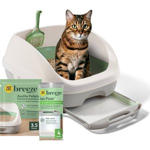 Tidy Cats Breeze Cat Litter Box System, Unscented Cat Litter Pads, White