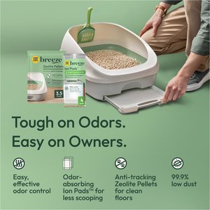 Tidy Cats Breeze Cat Litter Box System, Unscented Cat Litter Pads, White