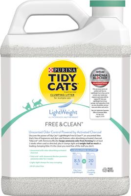 Show full view: Tidy Cats Lightweight Free & Clean Unscented Clumping Clay Cat Litter, 8.5-lb jug, bundle of 4 slide 3 of 13