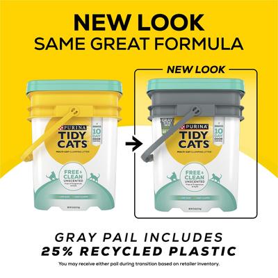 Show full view: Tidy Cats Free & Clean Unscented Clumping Clay Cat Litter, 35-lb pail, bundle of 3 slide 3 of 11