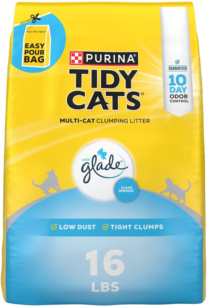 TIDY CATS Glade Clear Springs Scented Clumping Cat Litter, 16-lb