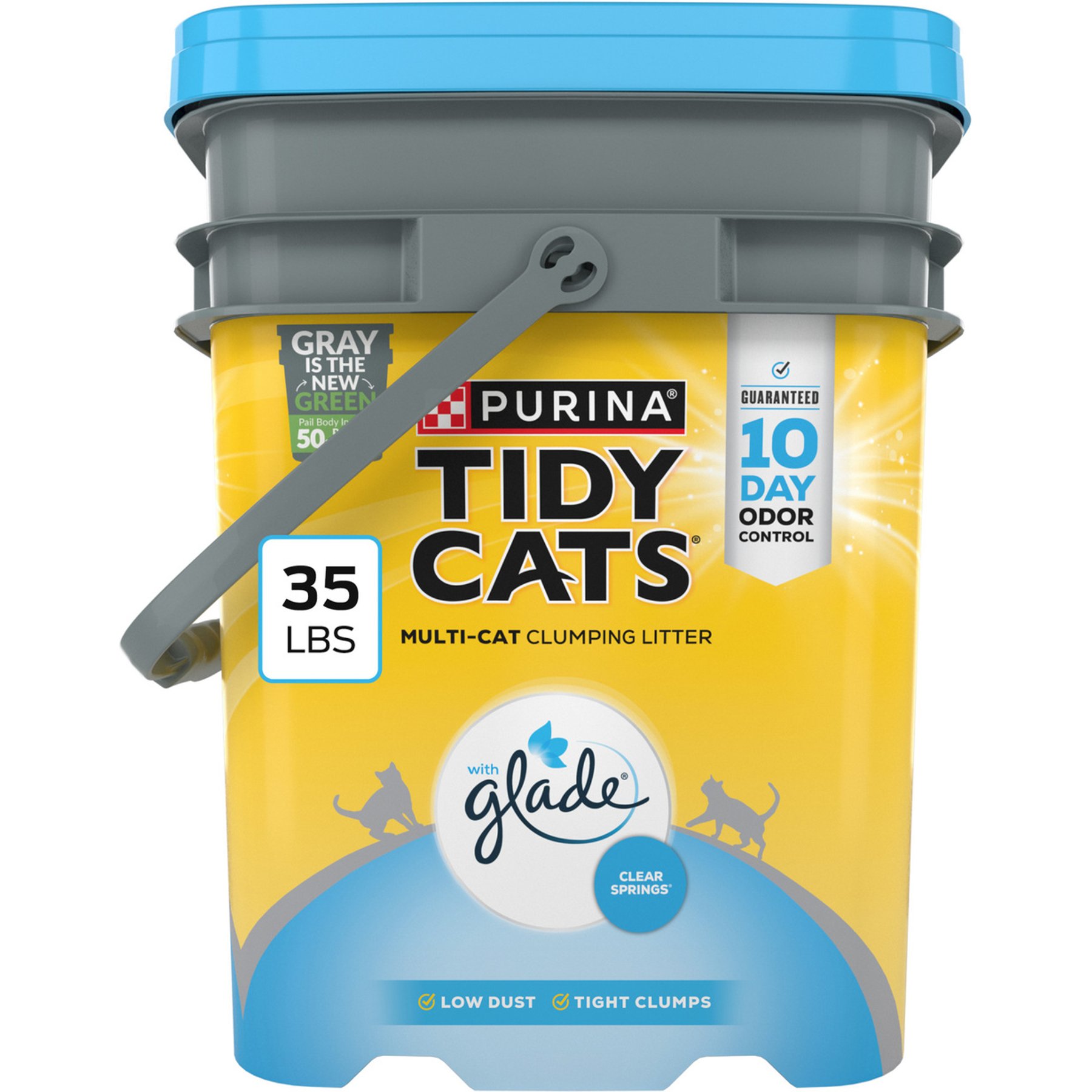 Tidy Cats Glade Clear Springs Scented Clumping Cat Litter, 35-lb pail