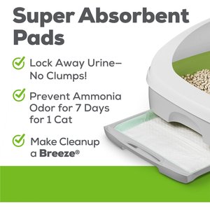 Tidy Cats Hooded Litter Box System, Breeze Hooded System Starter Kit Litter Box, Litter Pellets & Pads