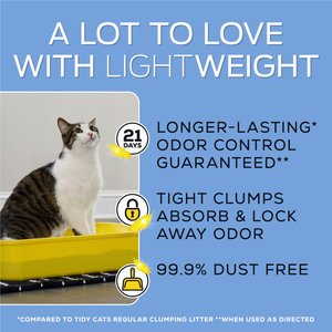 Tidy Cats Lightweight Free & Clean Unscented Clumping Clay Cat Litter, 17-lb box