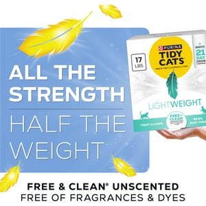 Tidy Cats Lightweight Free & Clean Unscented Clumping Clay Cat Litter, 17-lb box