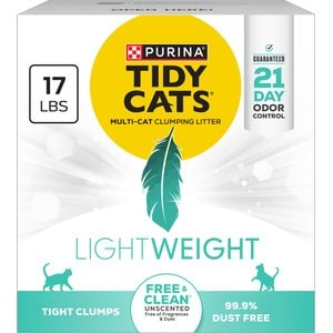 Tidy Cats Lightweight Free & Clean Unscented Clumping Clay Cat Litter, 17-lb box