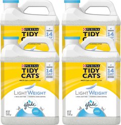 Tidy Cats Lightweight with Glade Scented Clumping Clay Cat Litter, 8.5-lb jug, bundle of 4