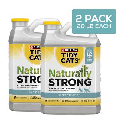Show full view: Tidy Cats Naturally Strong Clumping Clay Multi Cat Litter, 20-lb jug, 2 count, Unscented slide 3 of 11