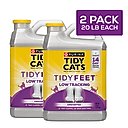Tidy Cats Tidy Feet Low Tracking Unscented Clumping Clay Cat Litter, 20-lb jug, case of 2