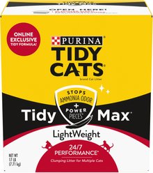 Tidy Max Lightweight 24/7 Performance Clumping Clay Cat Litter, 17-lb box